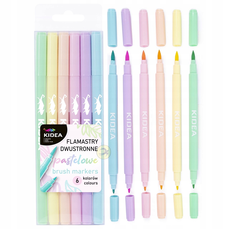 

Flamastry Pisaki Dwustronne Pastel Kidea