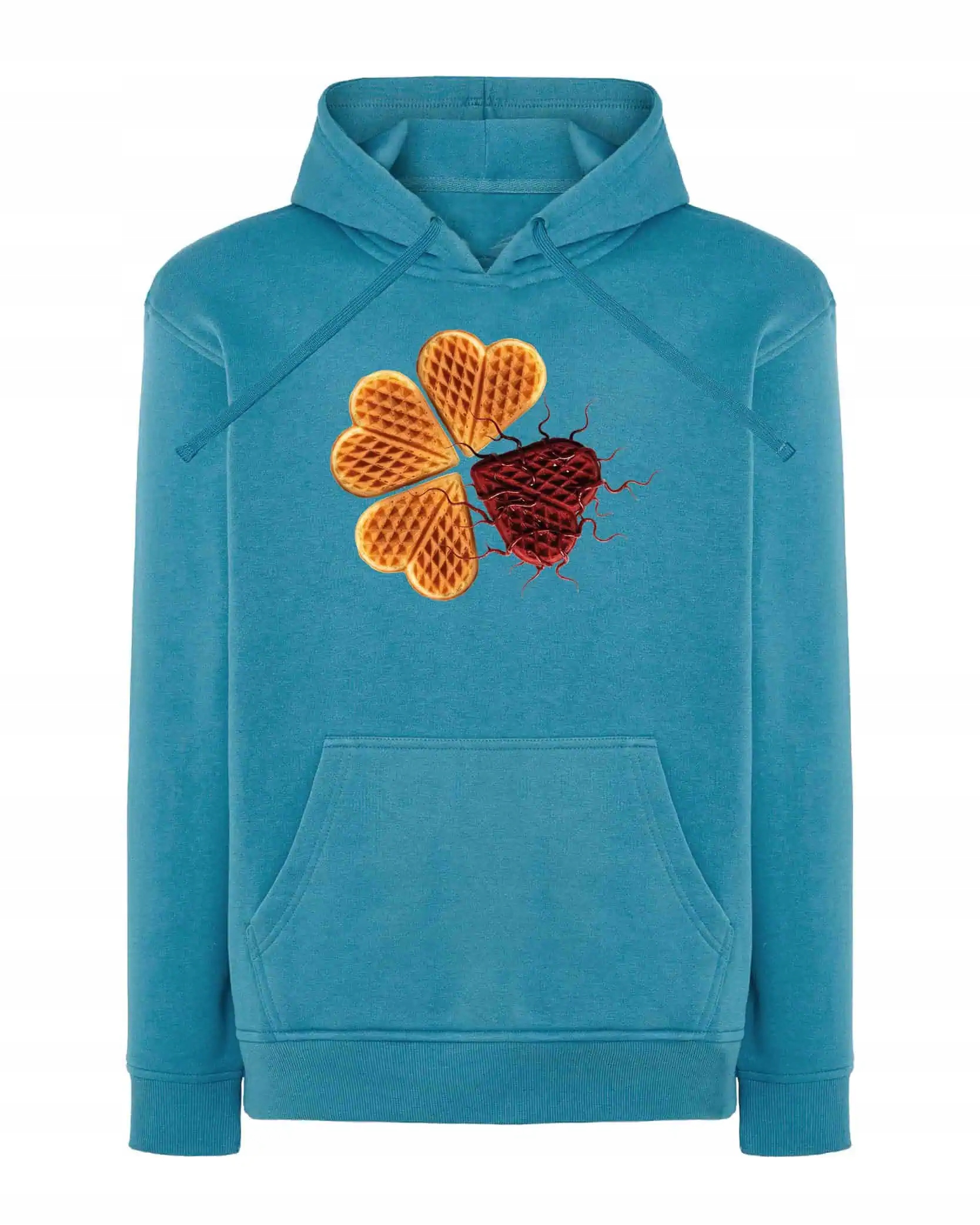 Mikina s kapucí Stranger Things Upside Down Gofry Modrá L