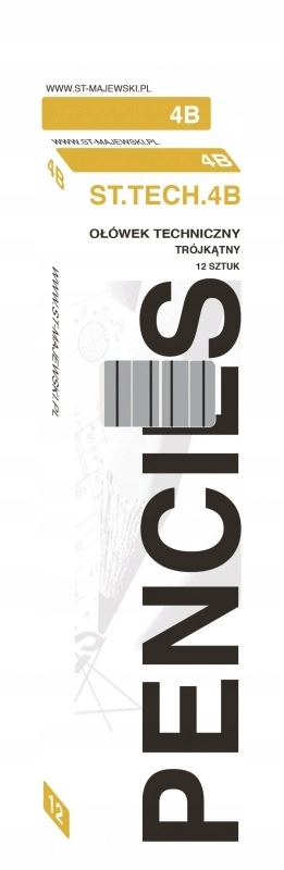 4B TRÓJKĄTNY OŁÓWEK TECHNICZNY 4B Twardość 4B