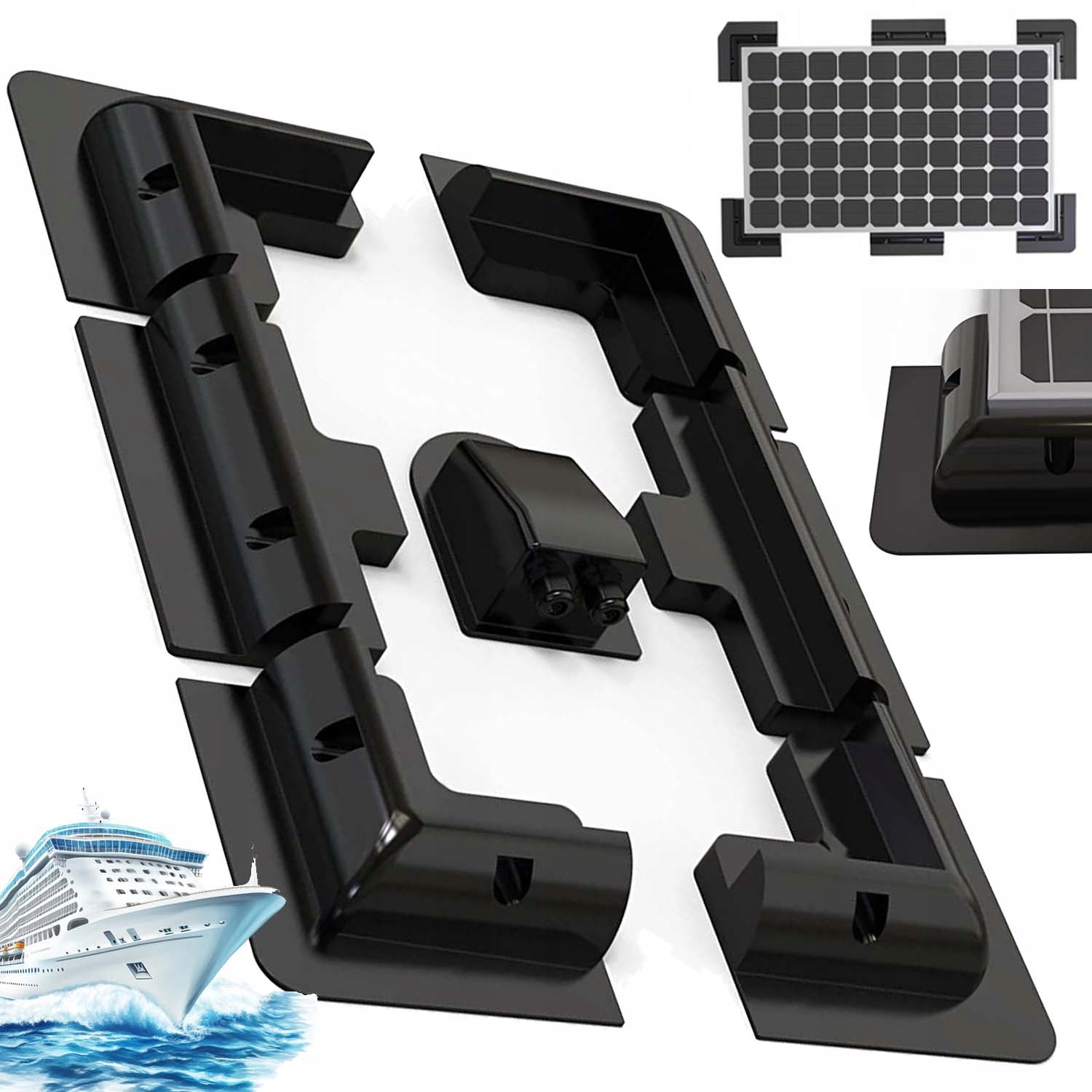 Solarny Zestaw Mocujący, Uchwyt Montażowy Do Paneli Słonecznych Czarny