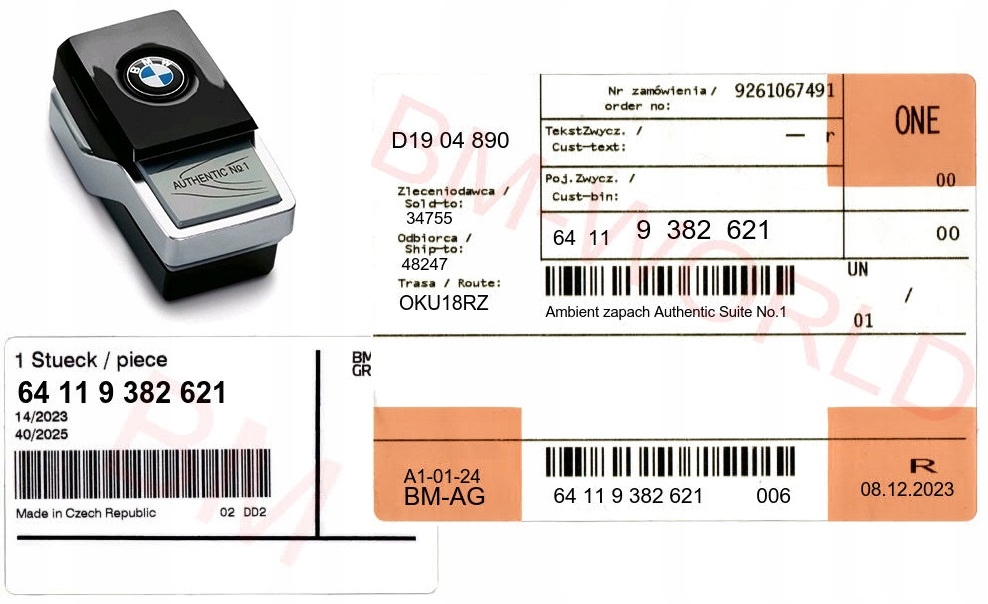 Nový originální Oe Bmw náplň vůně Ambient Authentic Suite č. 1 Bmw Aso