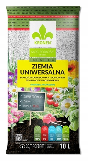 

Ziemia uniwersalna bez torfu 10L Kronen