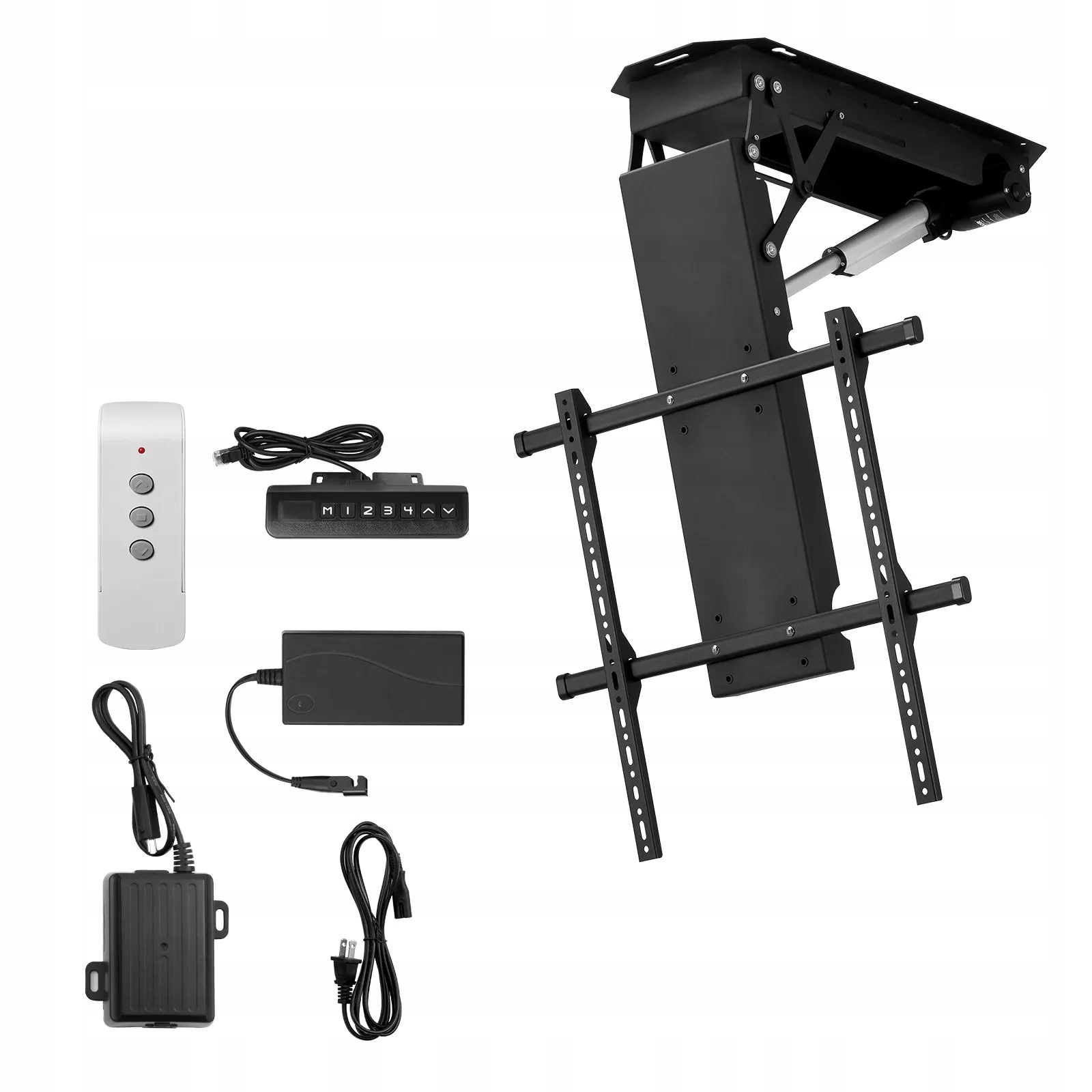 Uchwyt Tv sufitowy 32-70" elektryczny regulowany flip-down Vesa do zabudowy
