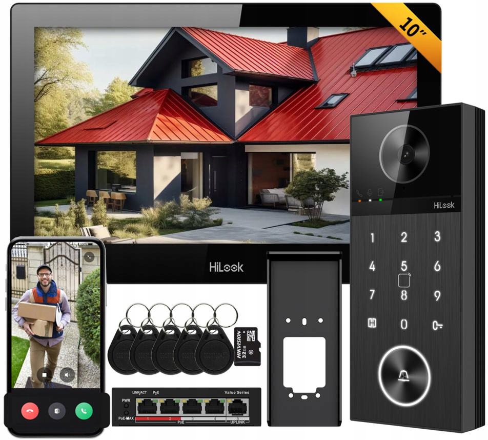 Videovrátnik Ip WiFi dotykový Ip-vis-pro-k HiLook od Hikvision Pin čítačka