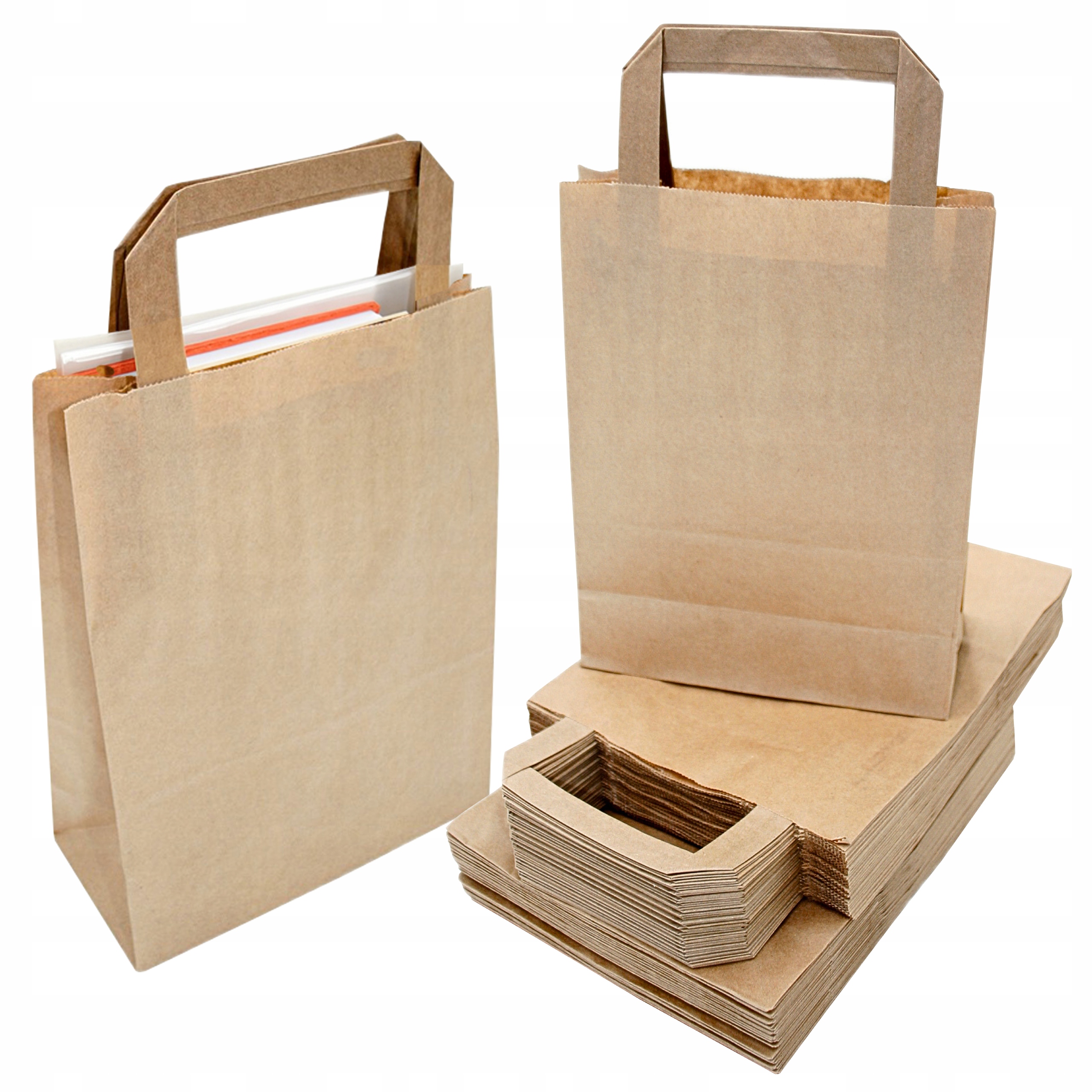 Torba torebka papierowa eko szara klockowa z uchem 180x90x230 250 sztuk