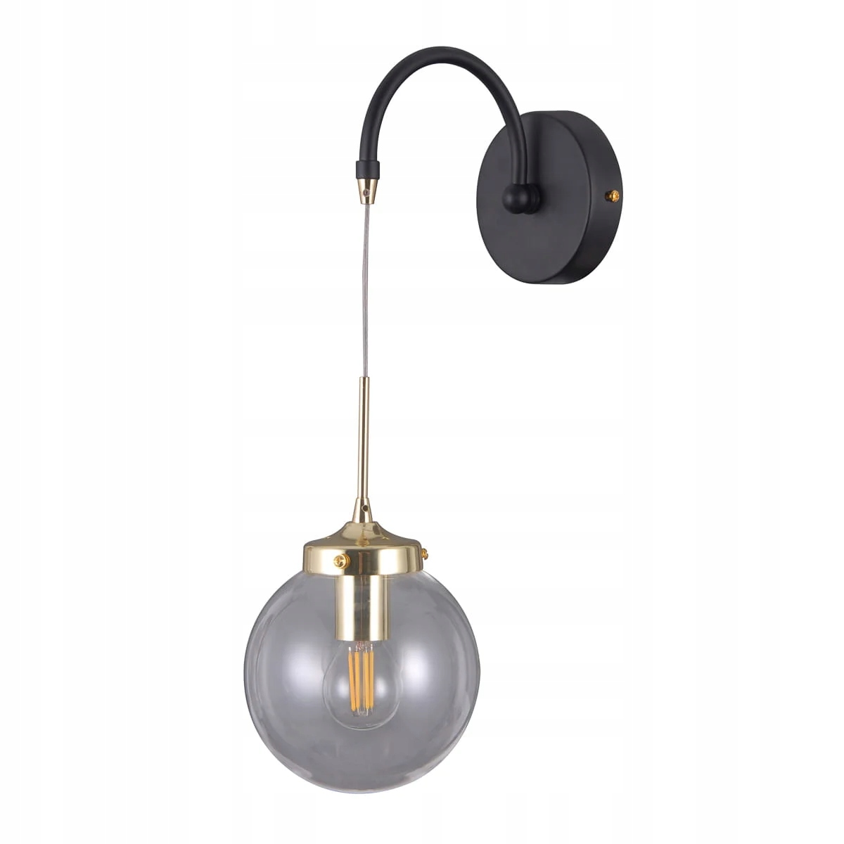 Nástěnná lampa Italux Domenico industriální černá matná