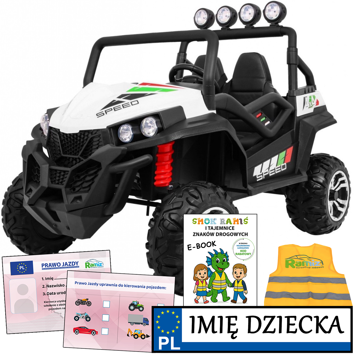 2 osobowe autko elektryczne Buggy 4x4 Lift Strong 4 mocne silniki Pilot