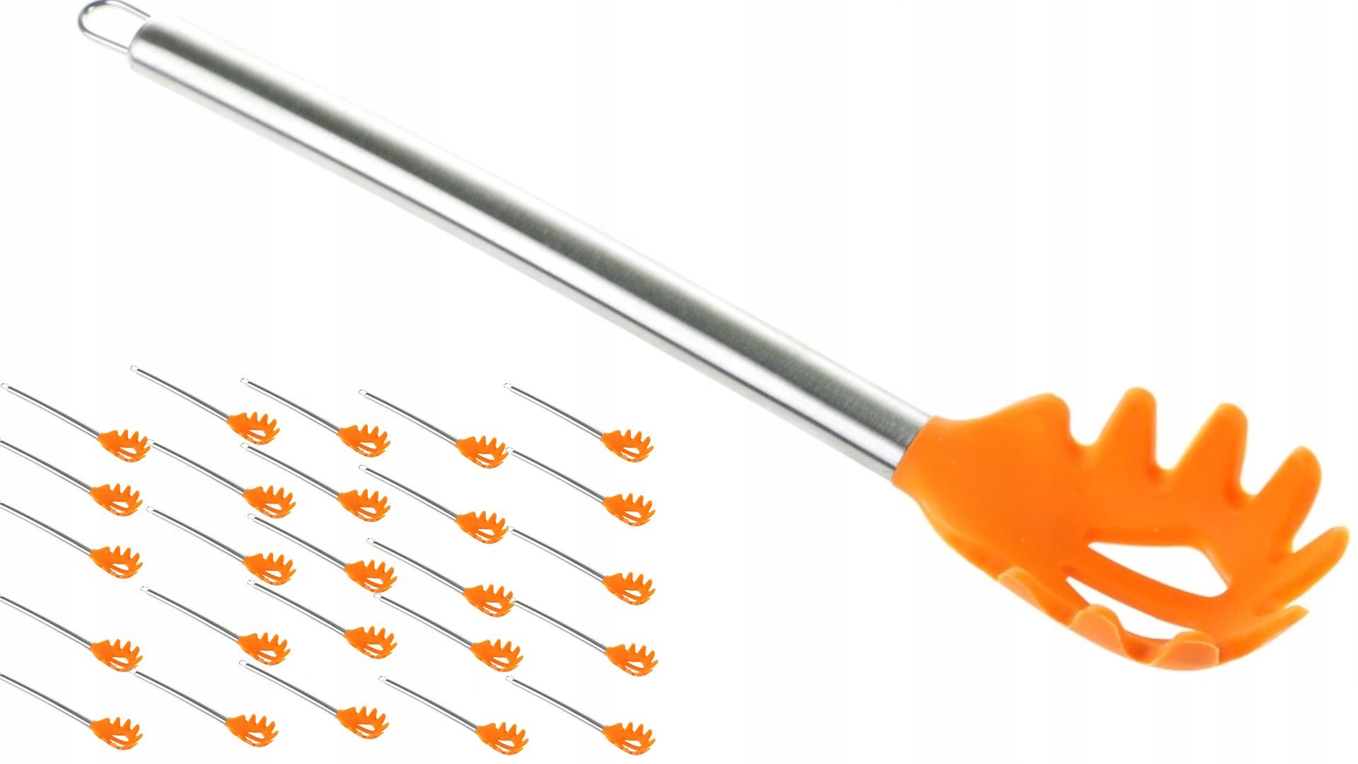 Lyžica na cestoviny silikónová Tiross TS1423 x25 oranžová Sada