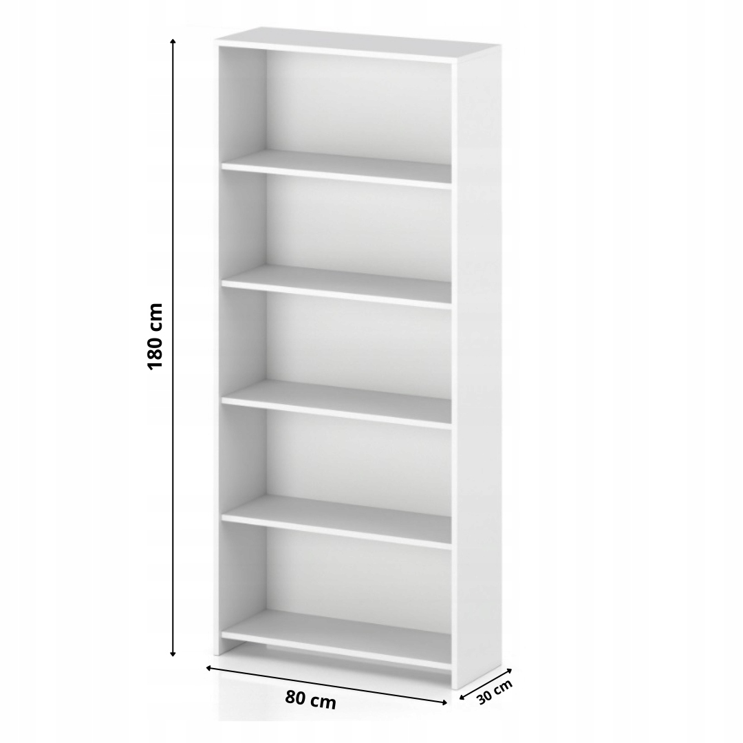 REGAŁ NA KSIĄŻKI SEGREGATORY PÓŁKA SZAFKA BIUROWY BIAŁY MAT KLASYCZNY 80 cm Marka Concordia