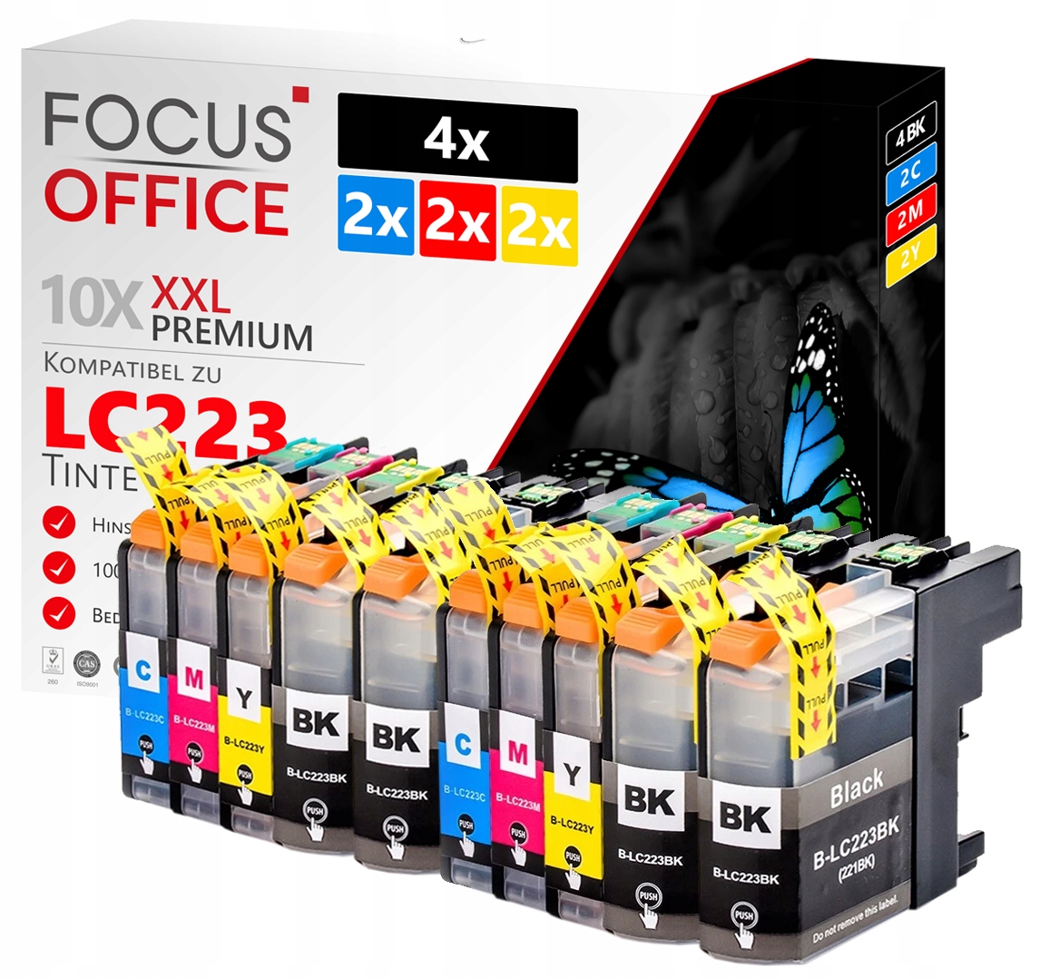 

10x Tusz Do Brother LC223 DCP-J4120DW DCP-J562DW