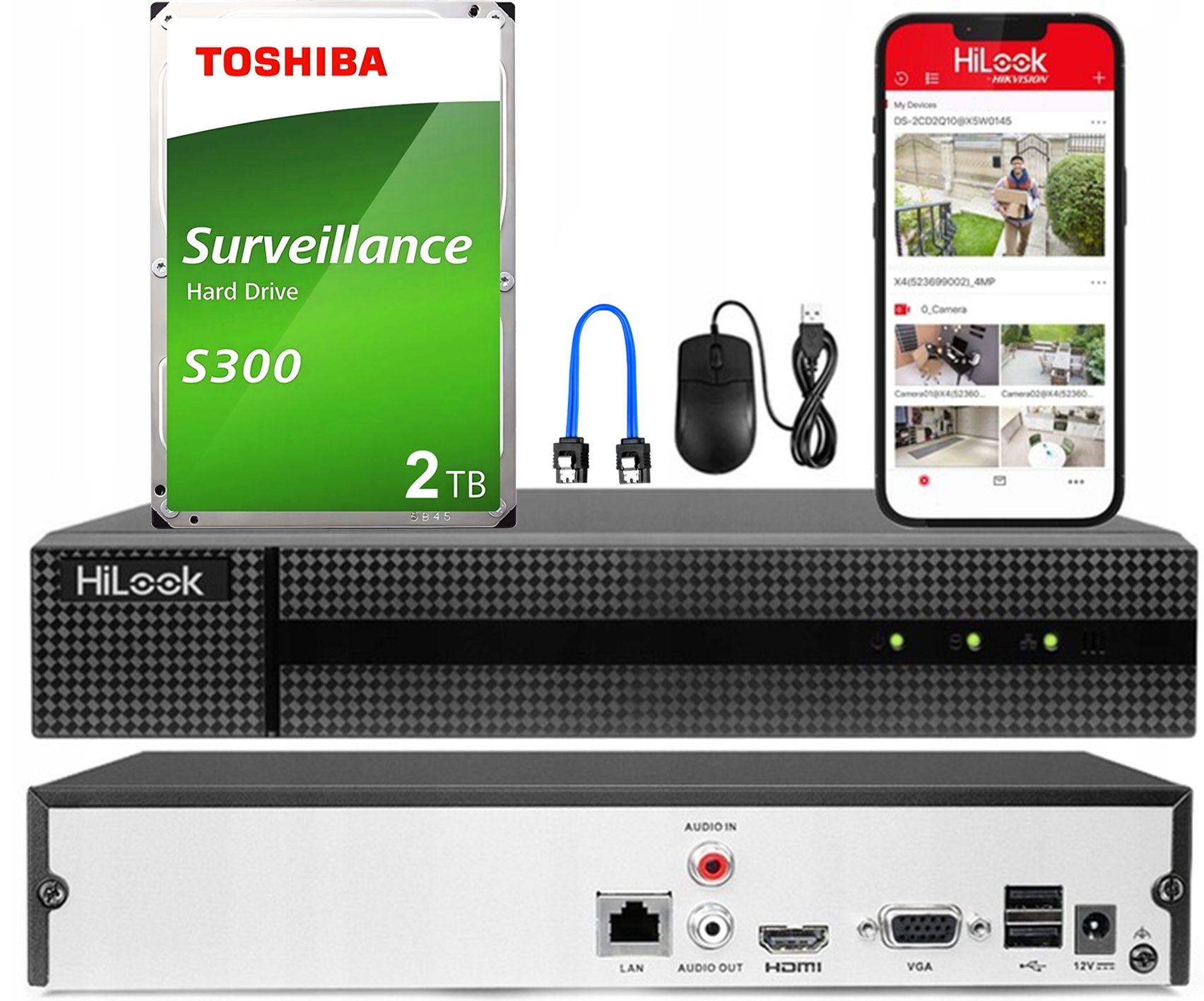 Ip rekordér do 8 Mpx HiLook od Hikvision NVR-8CH-5MP Aplikace 2TB disk