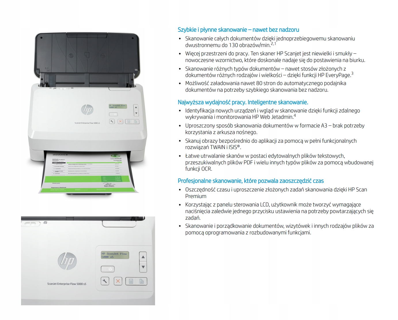 Skaner HP ScanJet Enterprise Flow 5000 S5 Kod producenta 6FW09A#B19