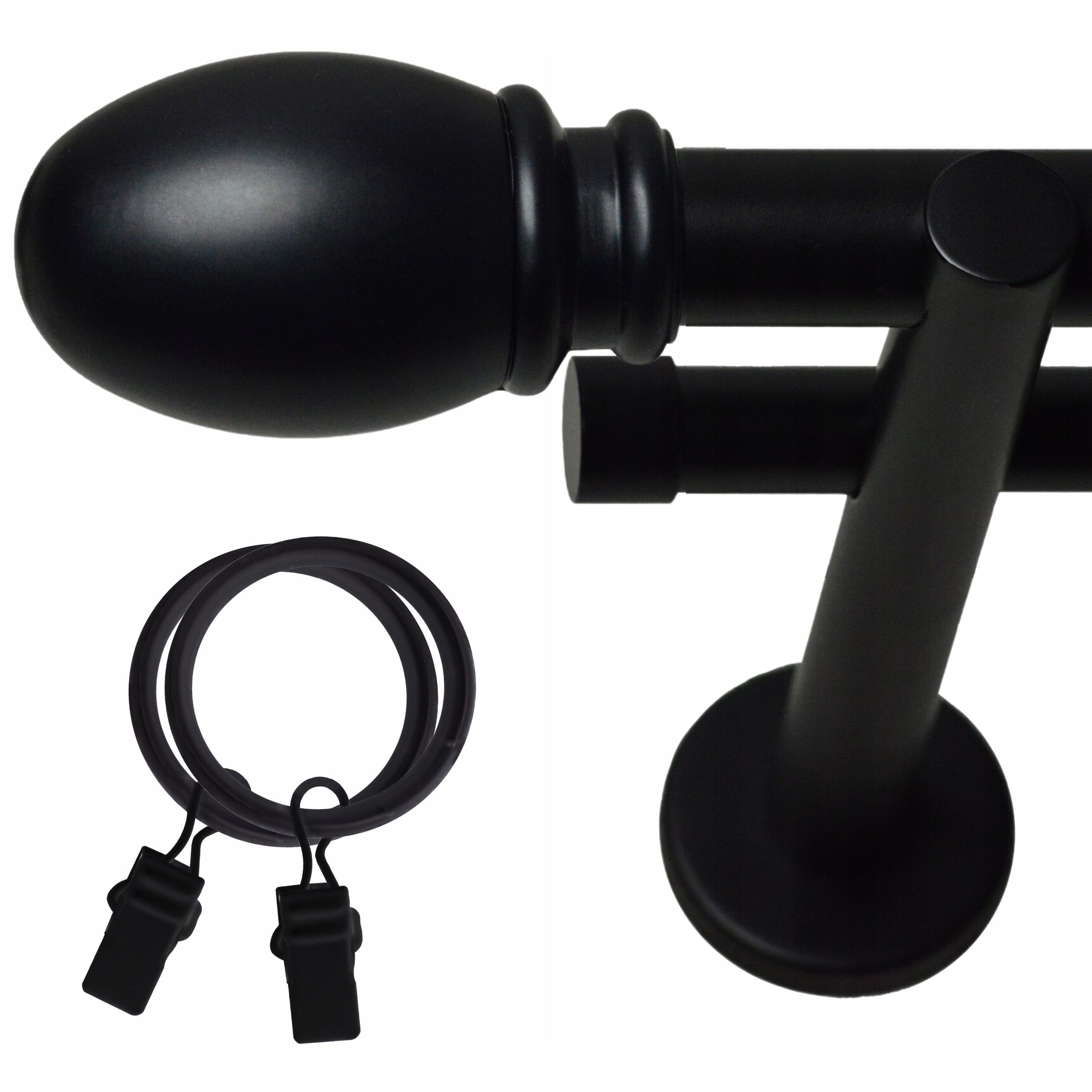 Garnýž Dvojitá Loft 140 CM Silná Trubka 25+19 MM Různé Zakončení Na Výběr