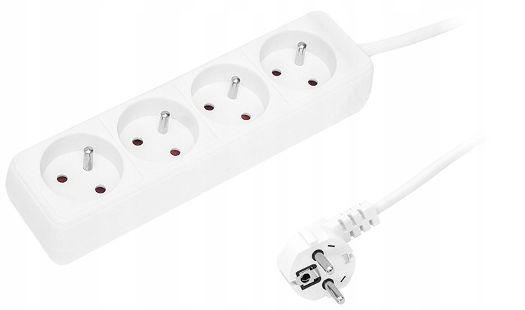 PRZEDŁUŻACZ 4 GNIAZDA 5M Z UZIEMIENIEM