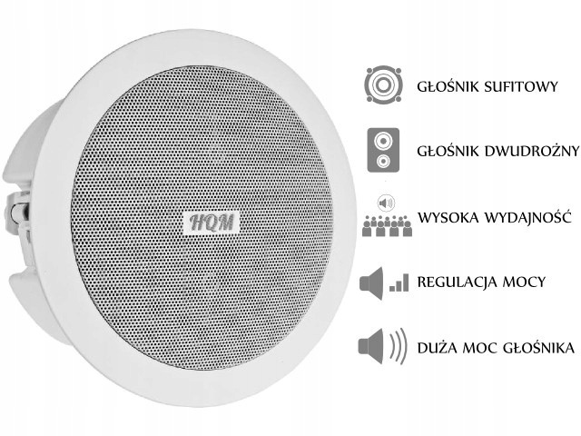 Stropní reproduktor HQM-SOZ1625 16W 100V bílý