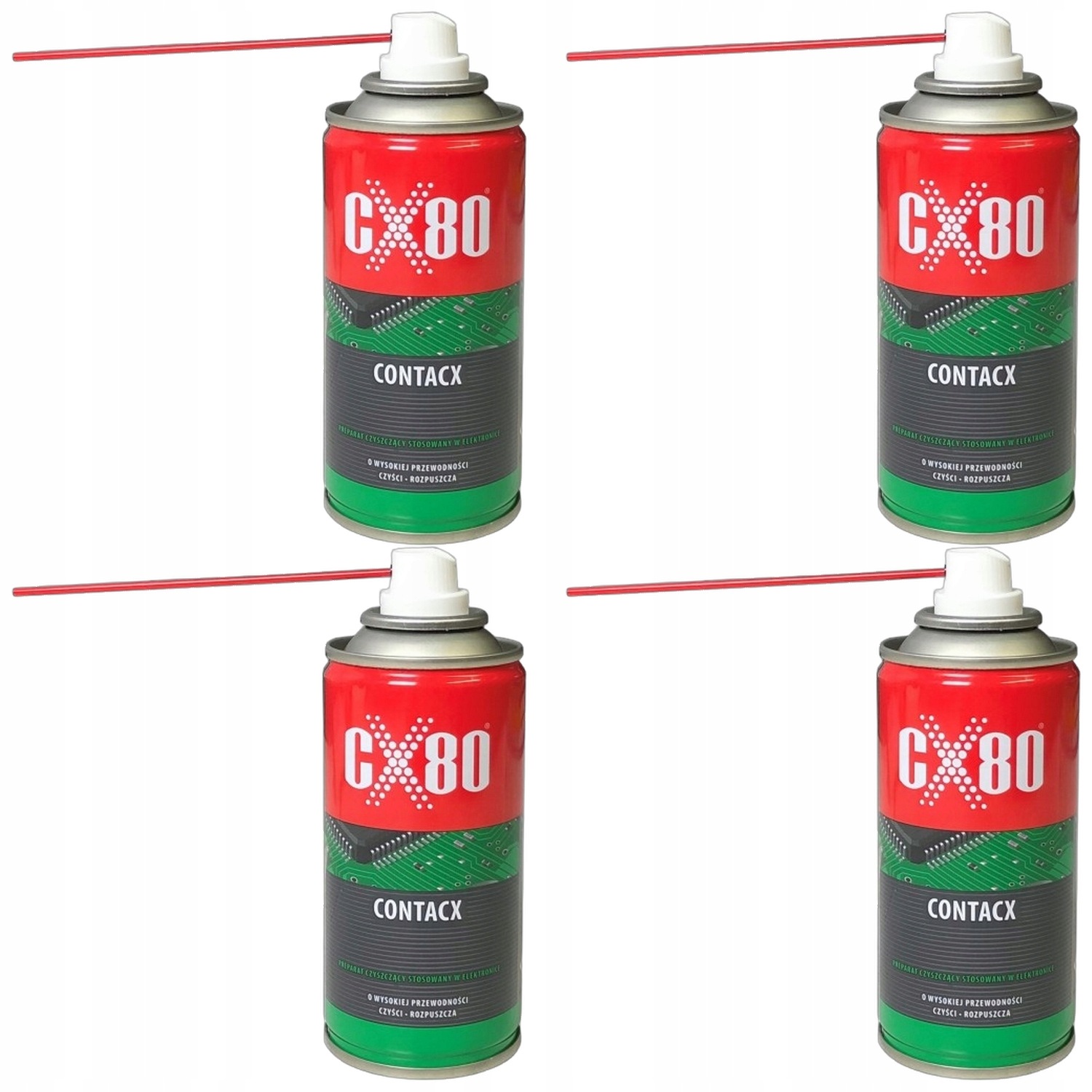CX80 Contacx Płyn spray do czyszczenia elektroniki płytek drukowan 150ml x4