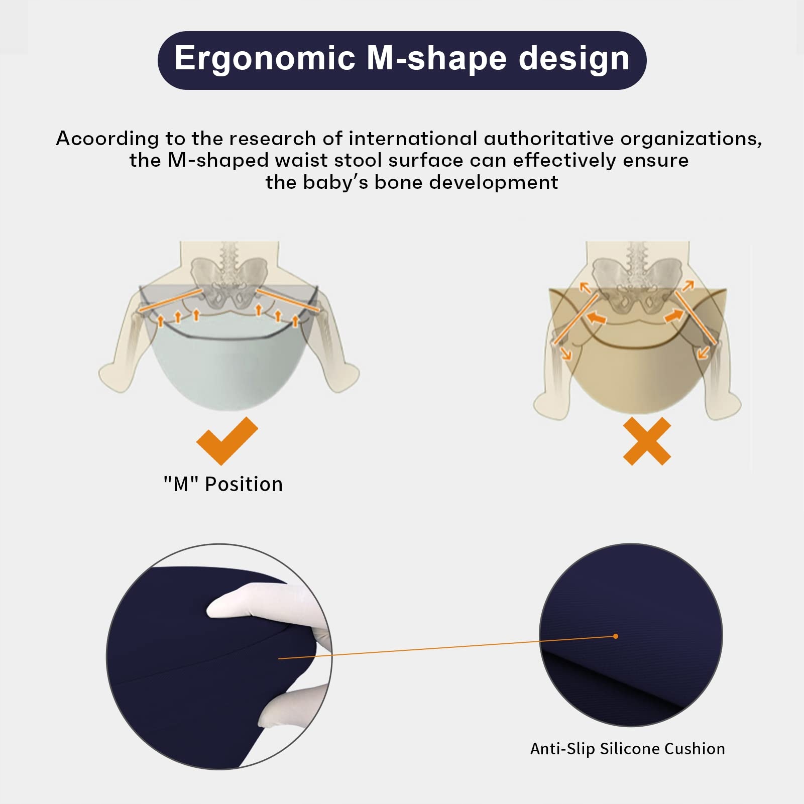 IULONEE Nosidełko Ergonomiczne Z Siedziskiem Dla Dzieci 3-20kg Granatowe — miniatura 7