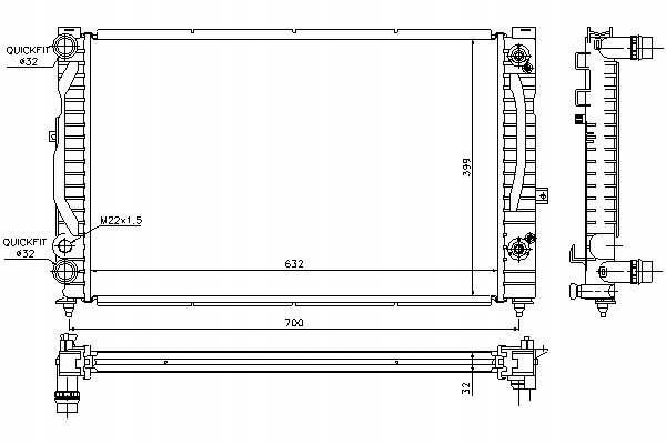 Nissens Chladič Motoru Pro Audi A4 A6 Škoda Superb