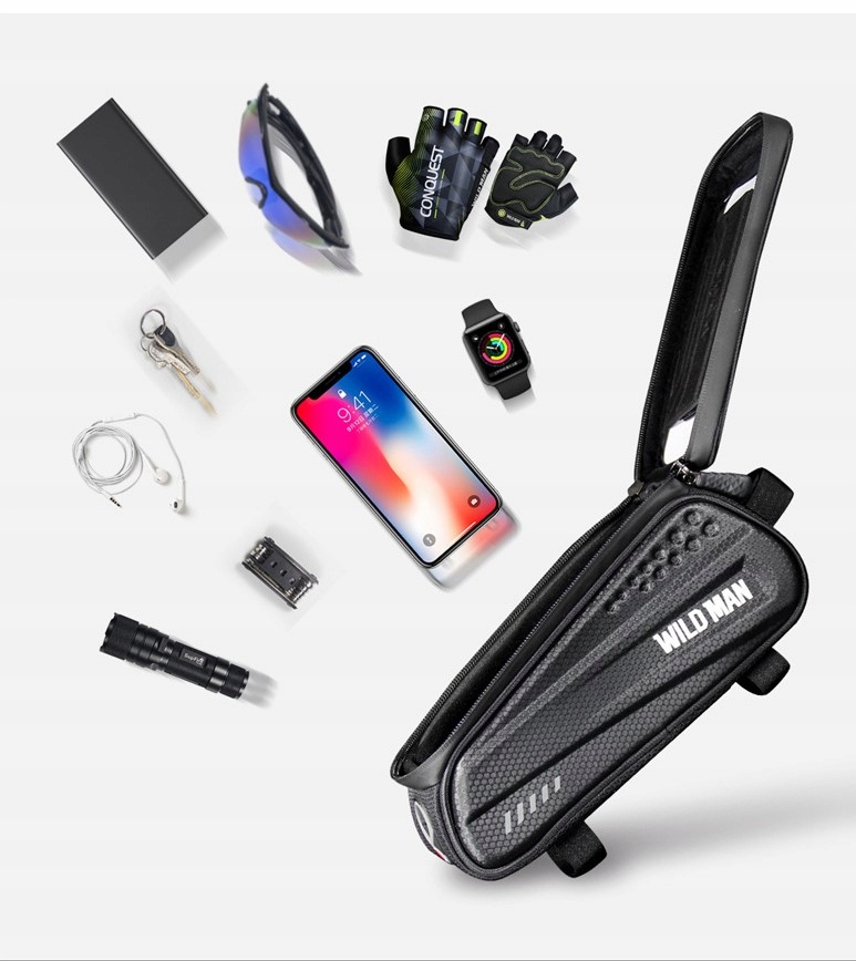 WODOODPORNA SAKWA ROWEROWA TORBA SASZETKA NA RAMĘ TELEFON ETUI 1L WILD MAN Materiał dominujący tworzywo sztuczne