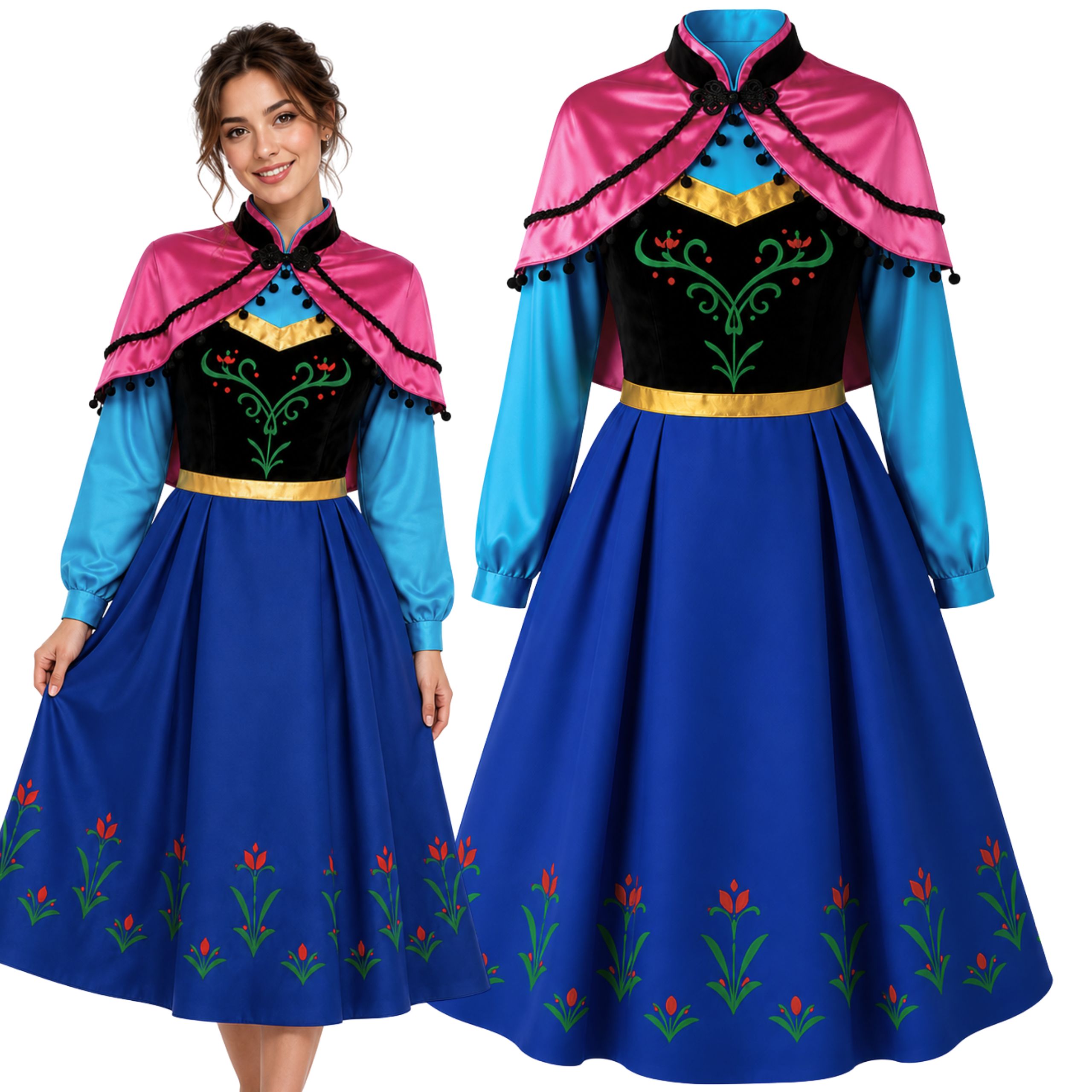 Strój Sukienka Anna Kraina Lodu Przebranie Na Bal Cosplay 152 158 CM Xs