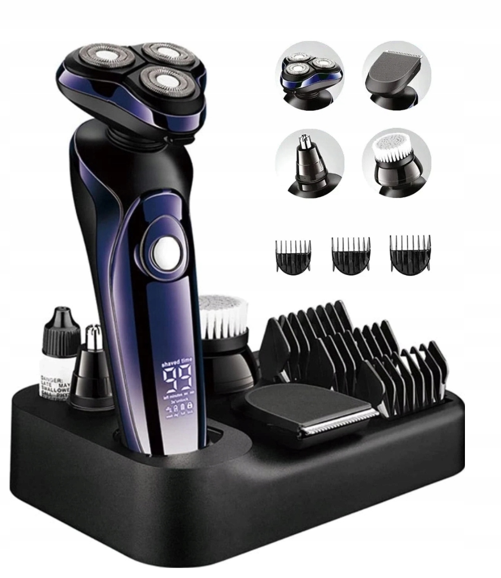 5W1 Golarka Męska Maszynka Do Golenia Brody Głowy Trymer Wodoodporny