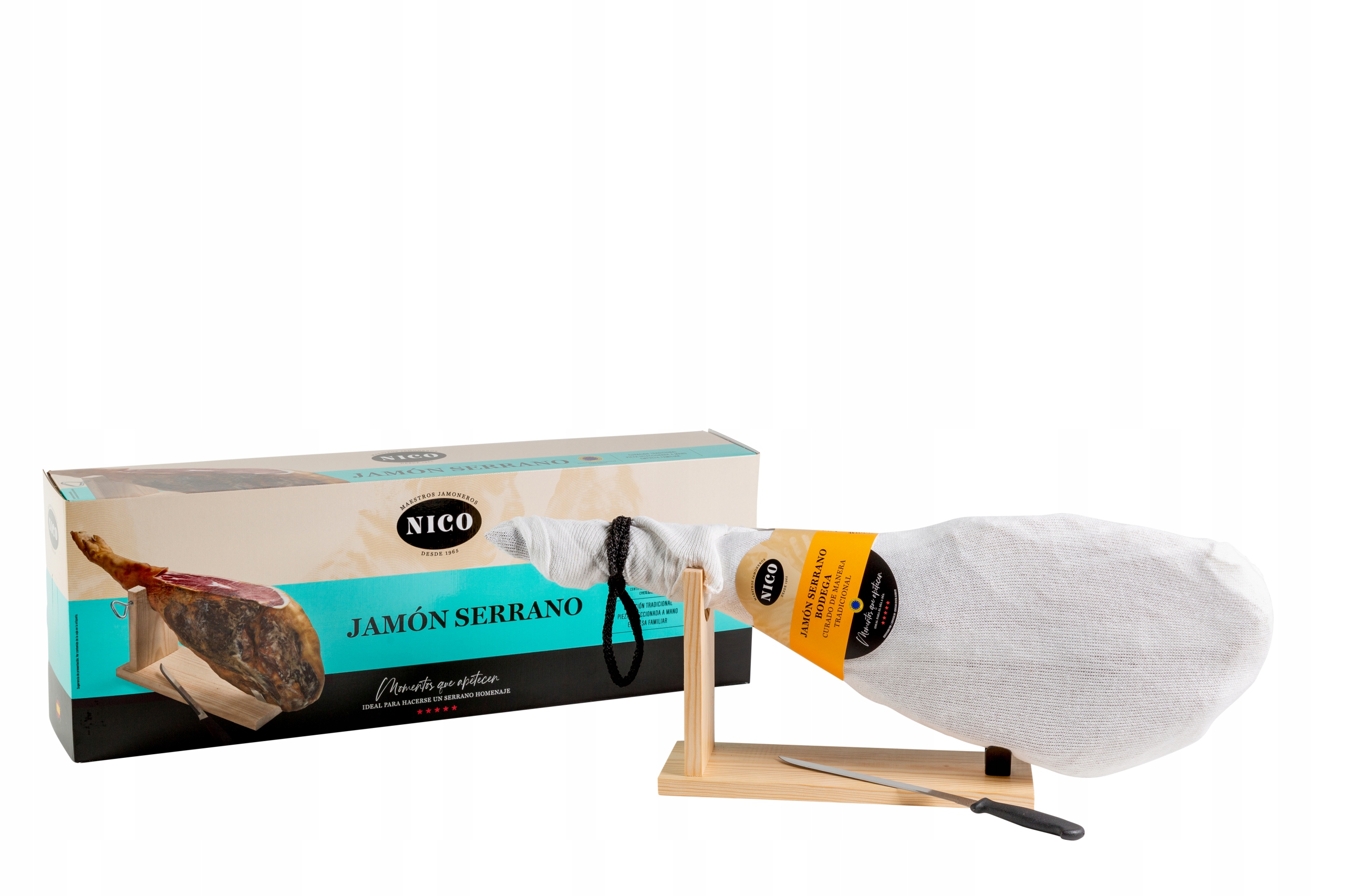 Levně Sada Jamon Serrano Bodega Zrající šunka Se Stojanem 6,5 kg