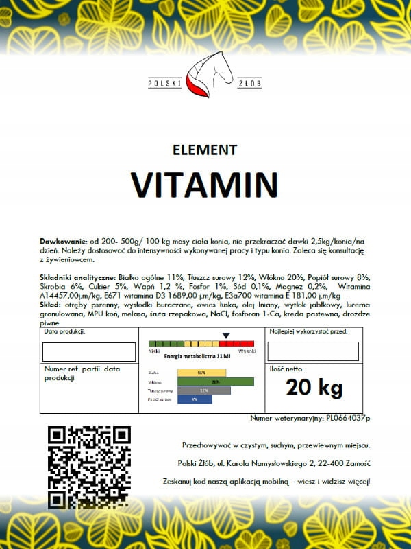 Element - Vitamin musli 20kg Kod producenta 2048