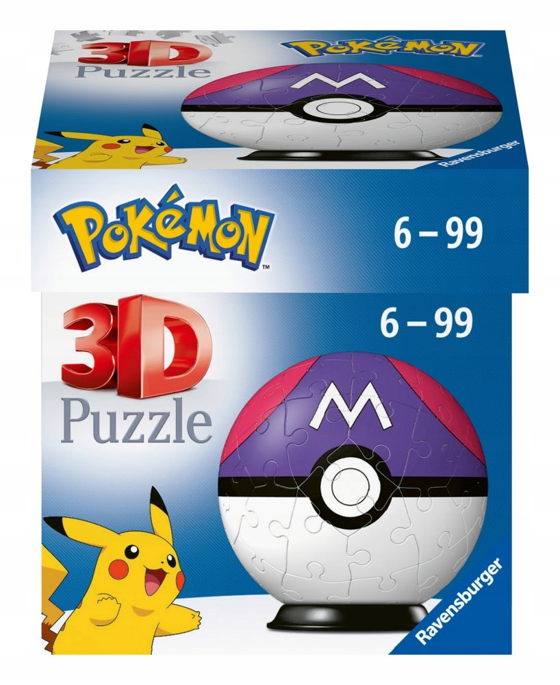 POKEMON PUZZLE 3D POKEBALL MASTER BALL 54 ELEM.