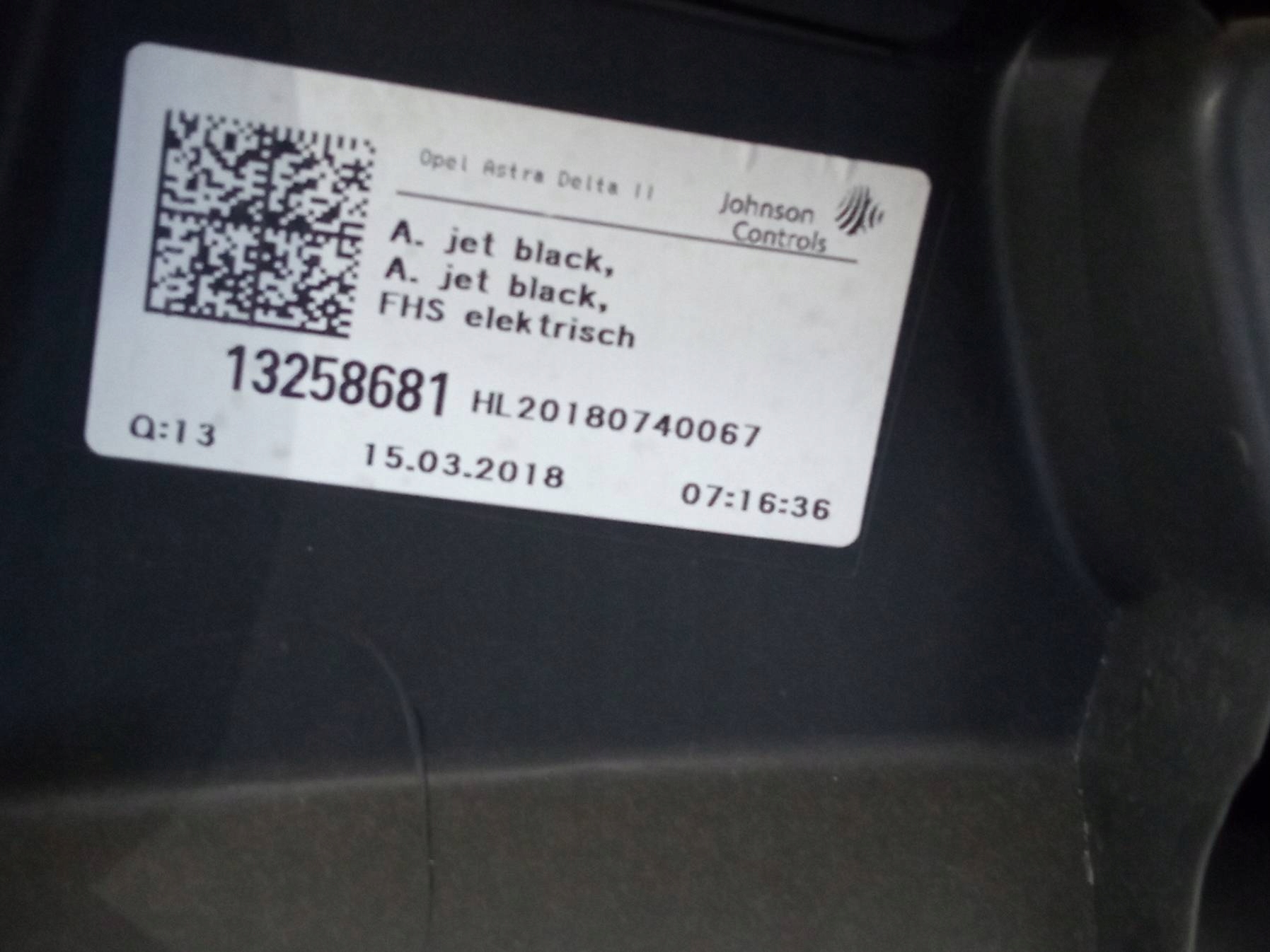 upholstery side left rear part sedan Opel Astra IV (2009- ) J