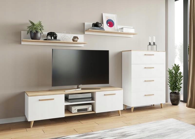 Obývacia Stena Fiord dub artisan-biely škandinávsky Per