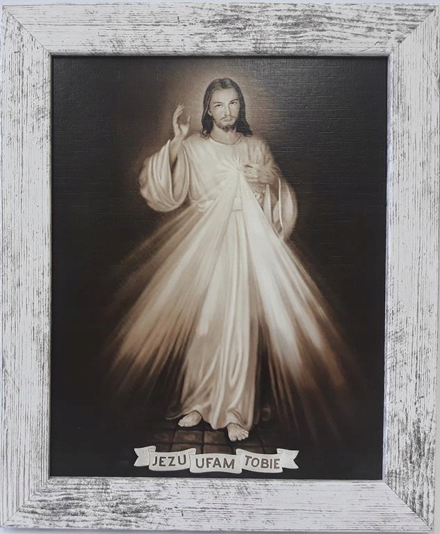 

Święty Obraz W Ramie Jezu Ufam Tobie Sepia 25X30