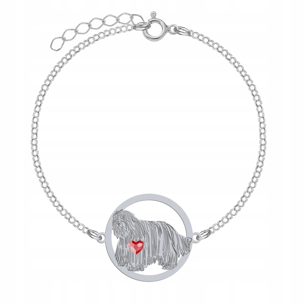 Stříbrný náramek s psem Ovčáček z Bergama 925 Šperky Dárek Gravírování