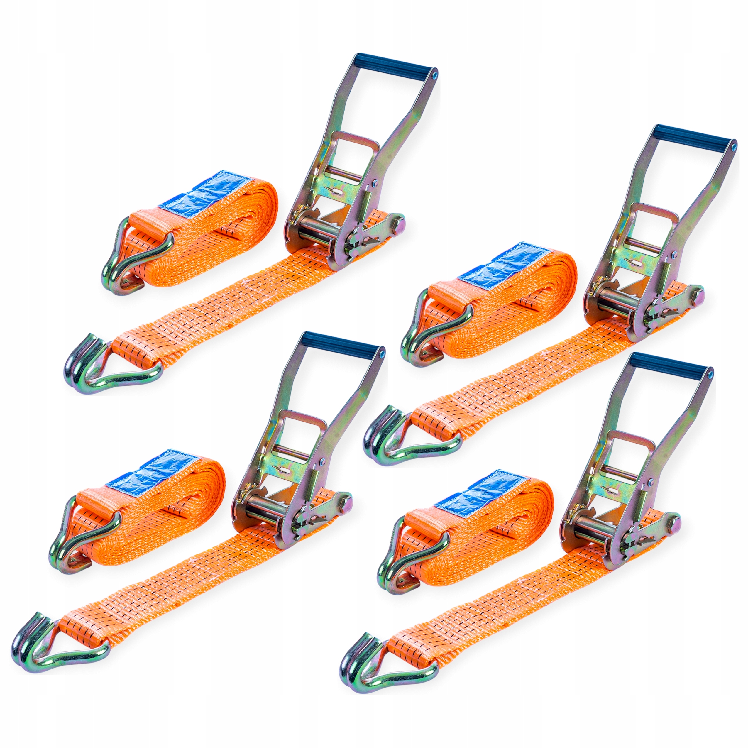 4x Přepravní pás s napínákem Unitrailer 4M/50mm/5T pásy pro odtahový vůz Tuv