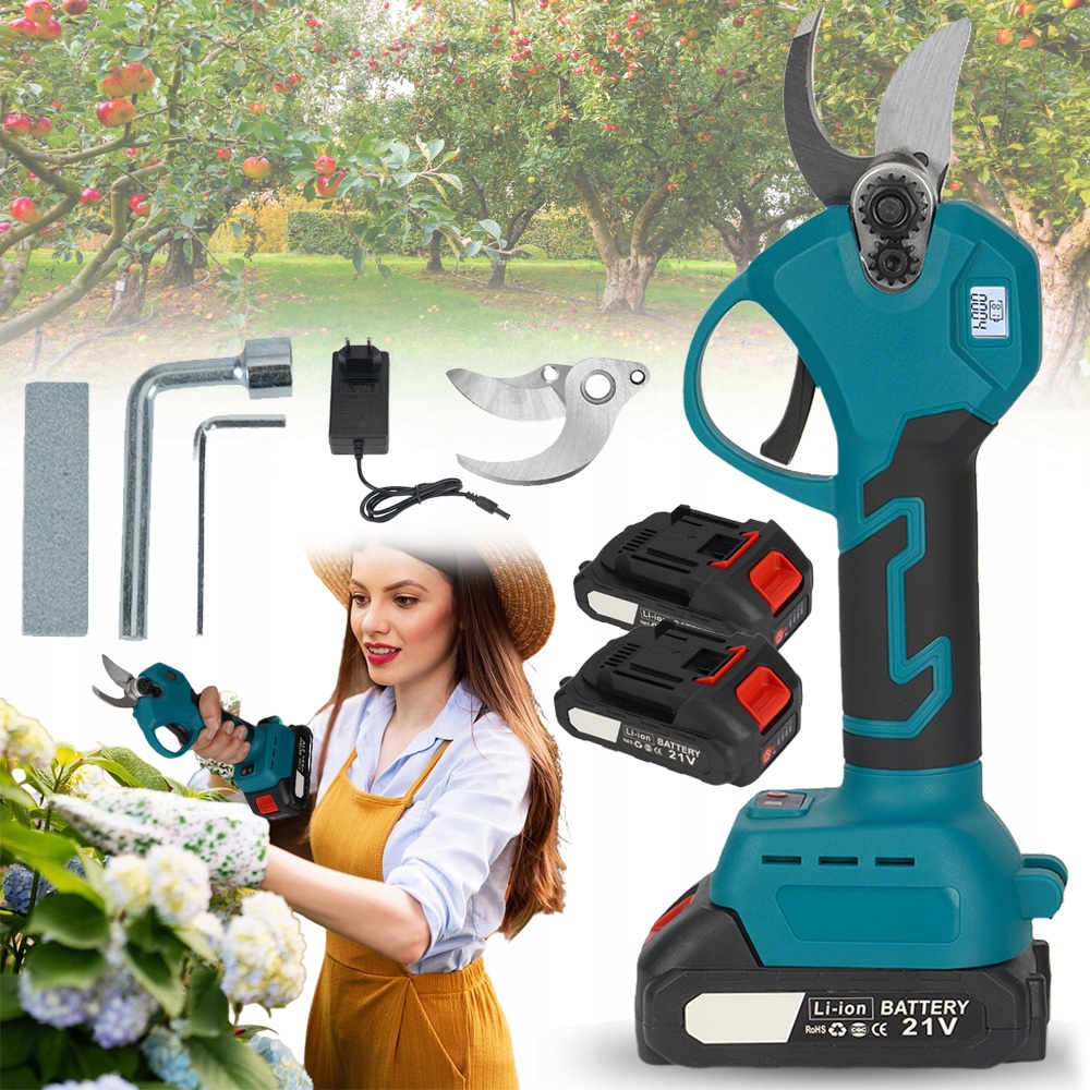 Zahradní nůžky Bezdrátový Motor 2 Baterie Oblouková Čepel 25 MM