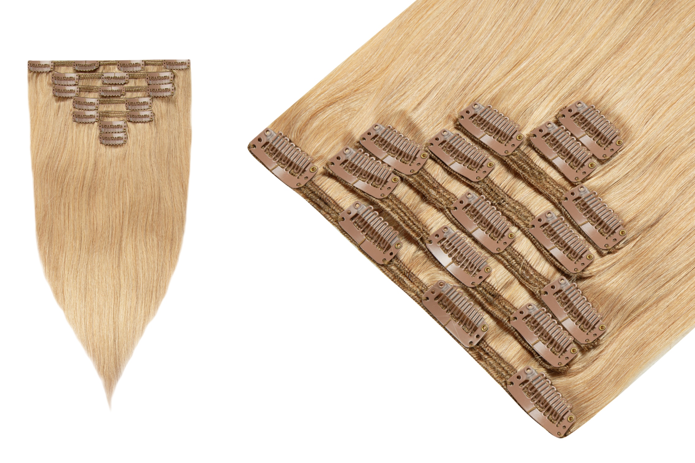 Clip In Příčesek Do Vlasů Přírodní Připínáčky Klipsy 50 cm 7 pásků 100 g BestHair