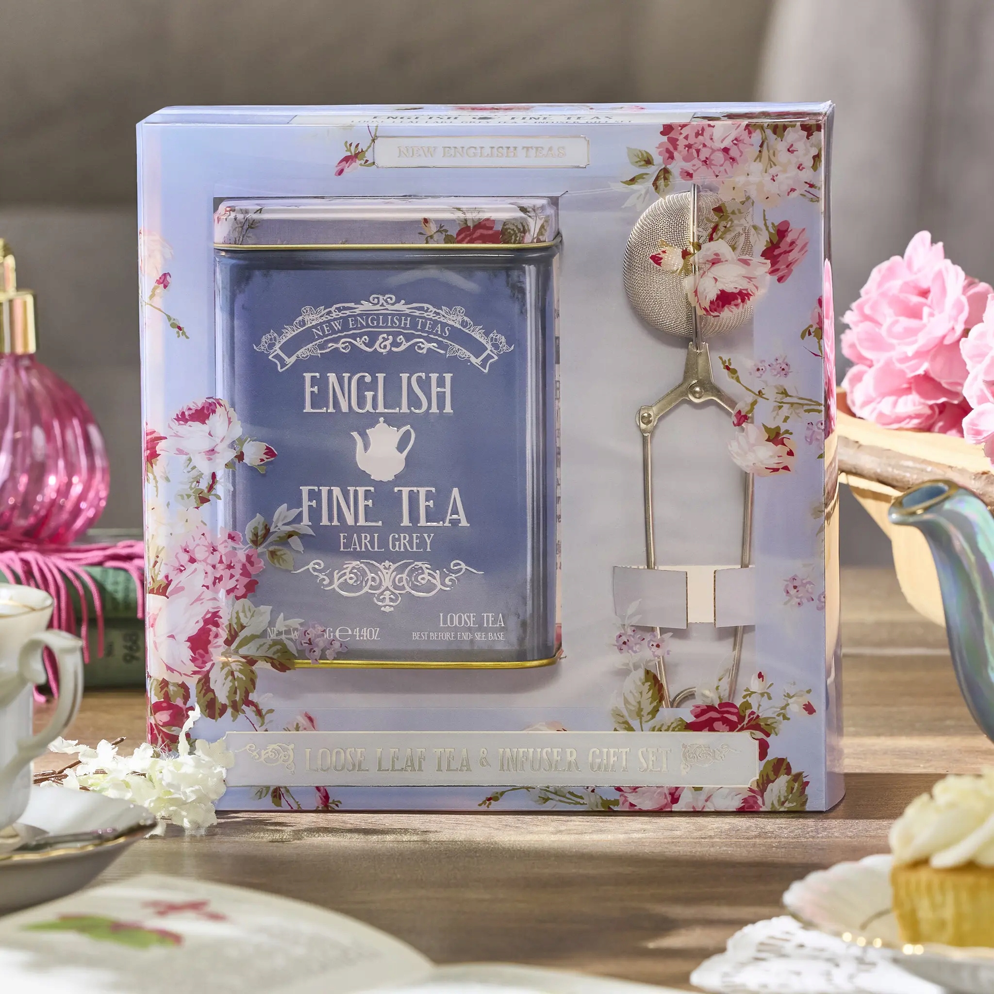 Dárková sada Čaj New English Teas Earl Grey plechovka s konvičkou