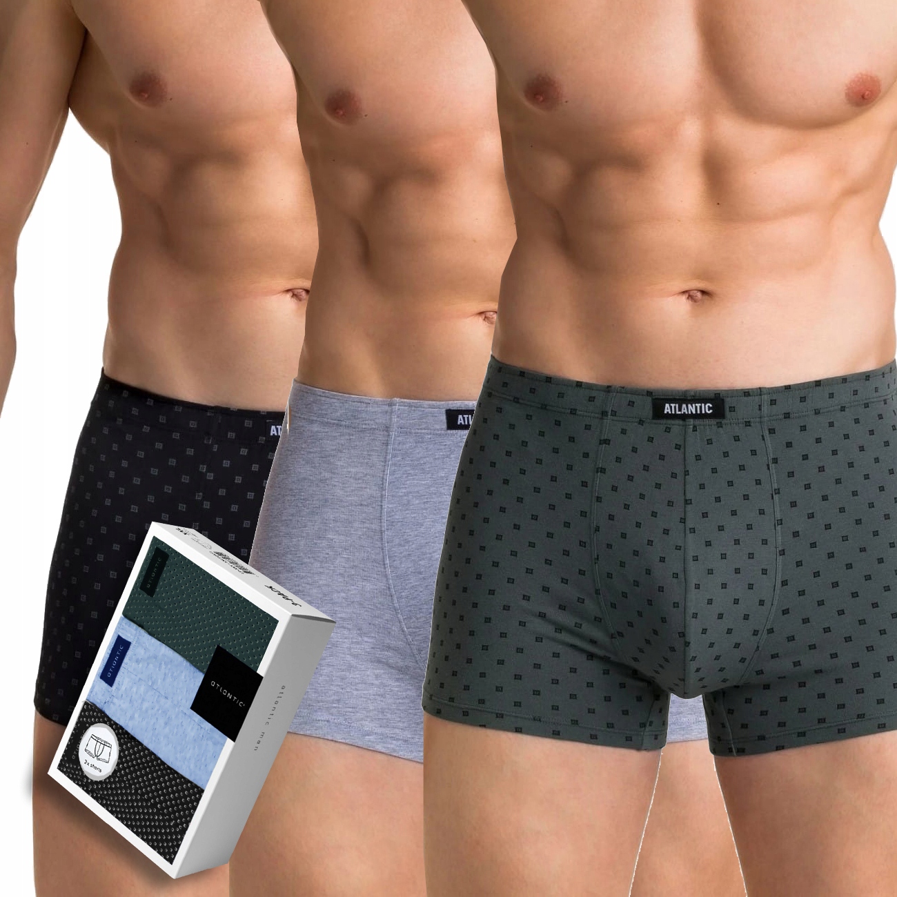 

Atlantic szorty męskie 3MH 030 bokserki 3PAK mix