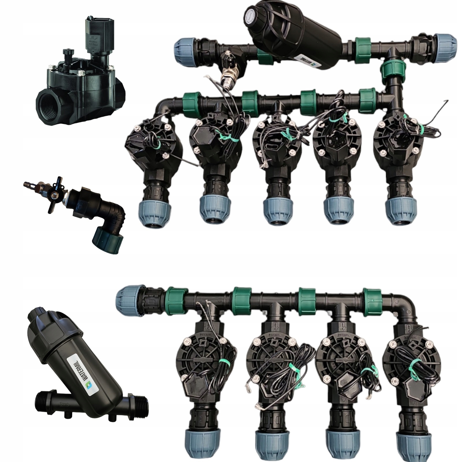 Kolektor nawadniania na 9 sekcji z filtrem Rain Bird Hv RainBird Pe 32