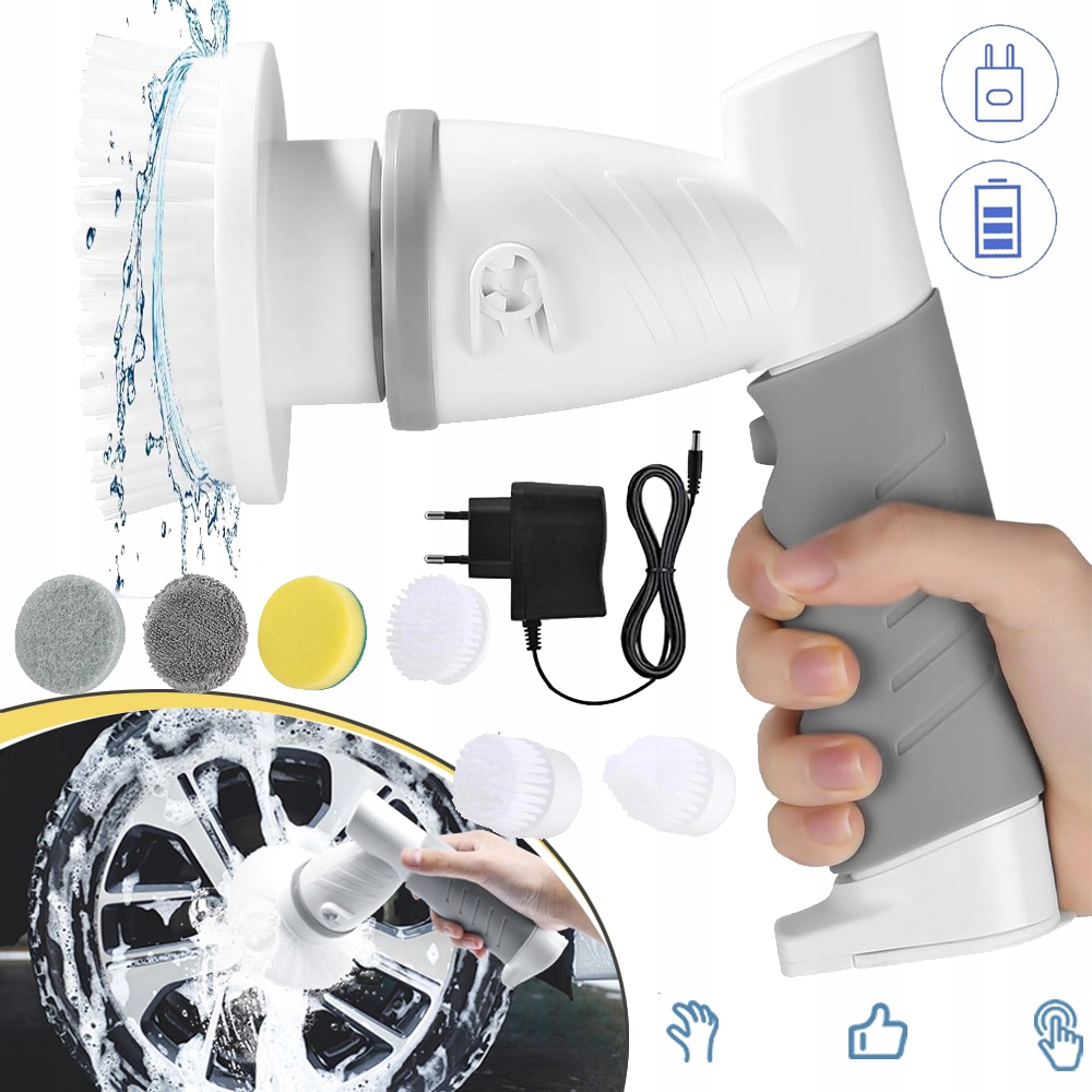 Levně Čisticí Kartáč Elektrický Rotační Čistič 6 Výměnnými Hlavicemi