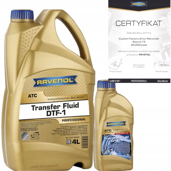 RAVENOL TRANSFER FLUID DTF-1 ( TF-0870 ) OLEJ SKRZYNI ROZDZIELCZEJ 5L ...