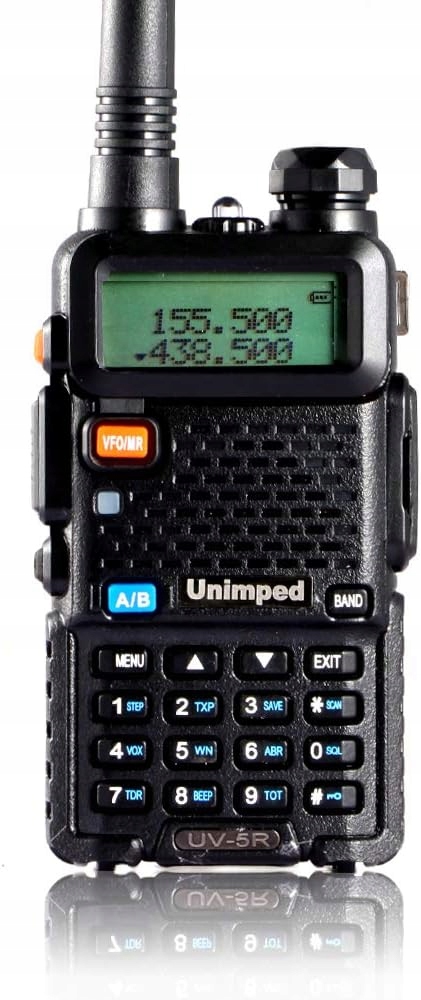 Walkie Talkie Unimped UV-5R Dwuzakresowe 65 Mhz Led Fm 128 Kanałów Fm Vox