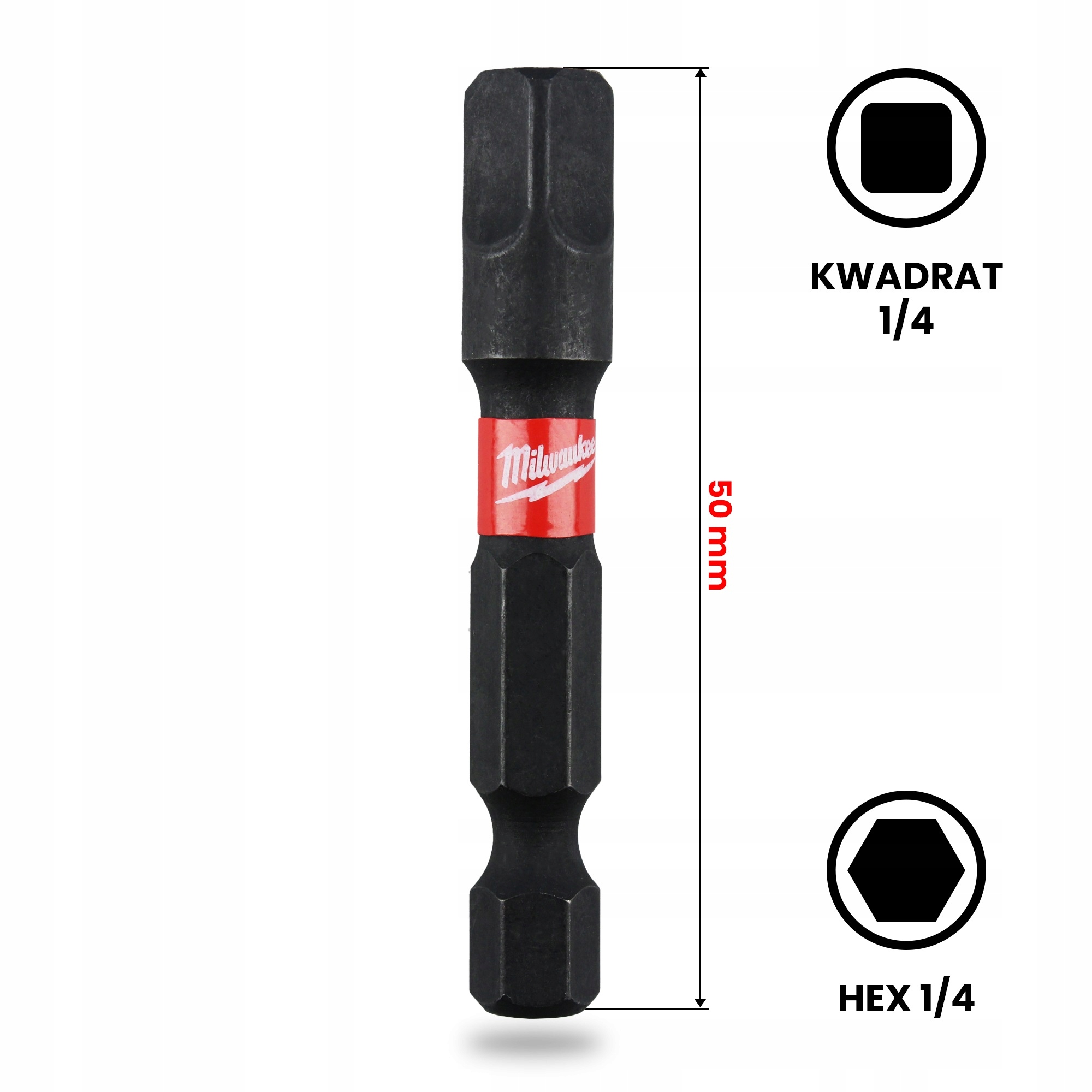 Adapter WKRĘTARKI 1/4x1/4 HEX KLUCZ UDAROWY Uchwyt PRZEDŁUŻKA PRZEJŚCIÓWKA Długość 50 mm