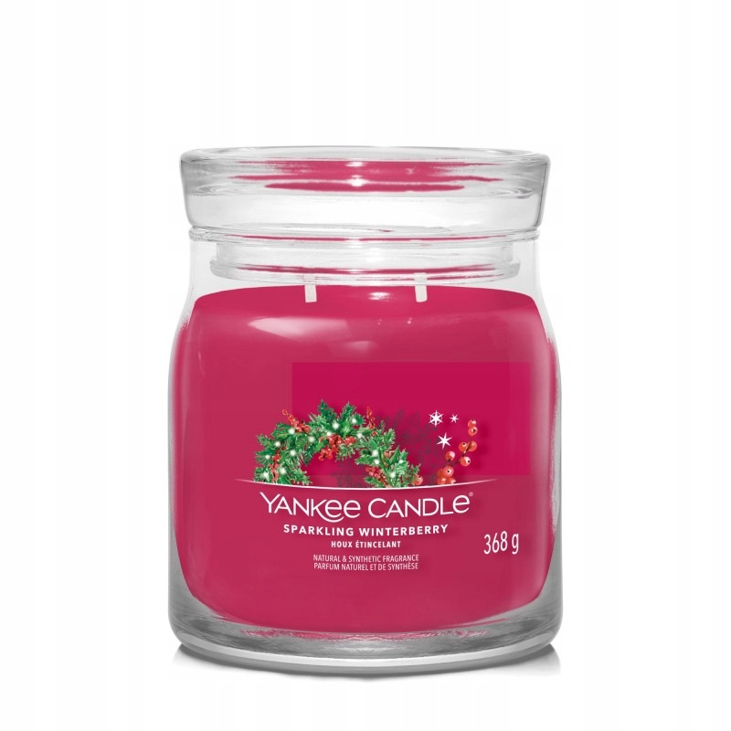 Sparkling Winterberry Yankee Candle střední svíčka se dvěma knoty