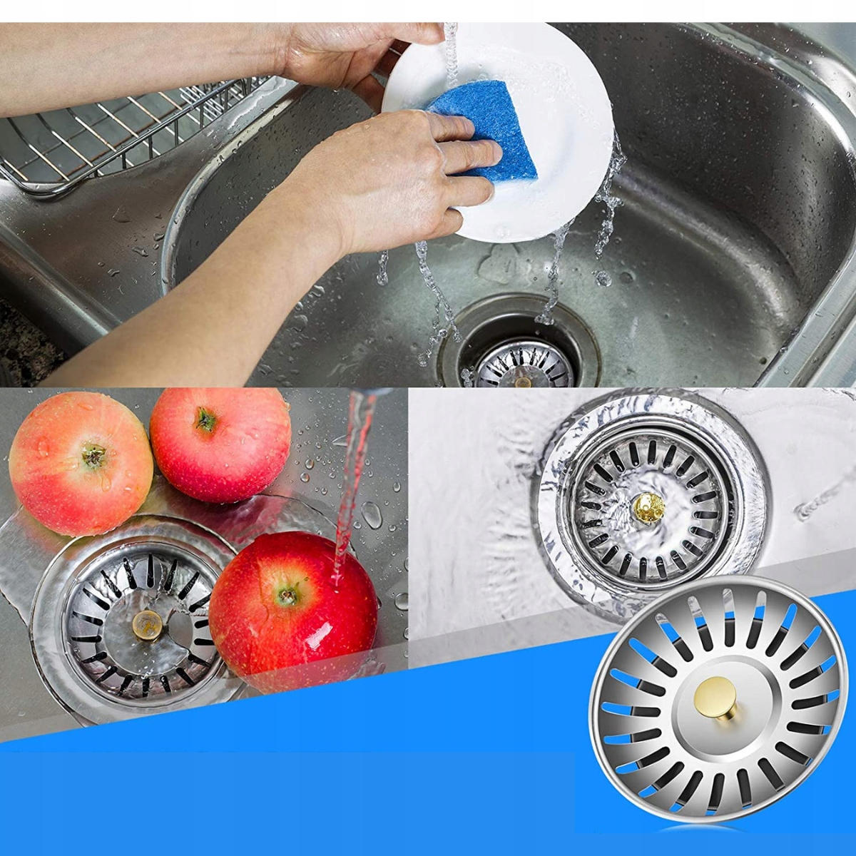 KOREK METALOWY DO ZLEWU ZLEWOZMYWAKA SITKO DUŻE 3X Kod producenta 7669245845543