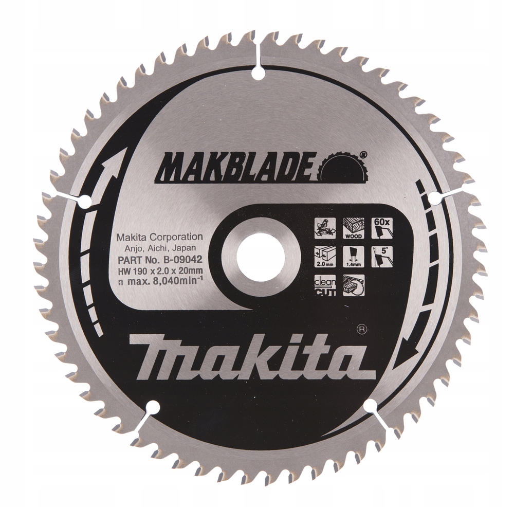 

Tarcza piła widiowa do drewna Makita 190x20 mm 60z