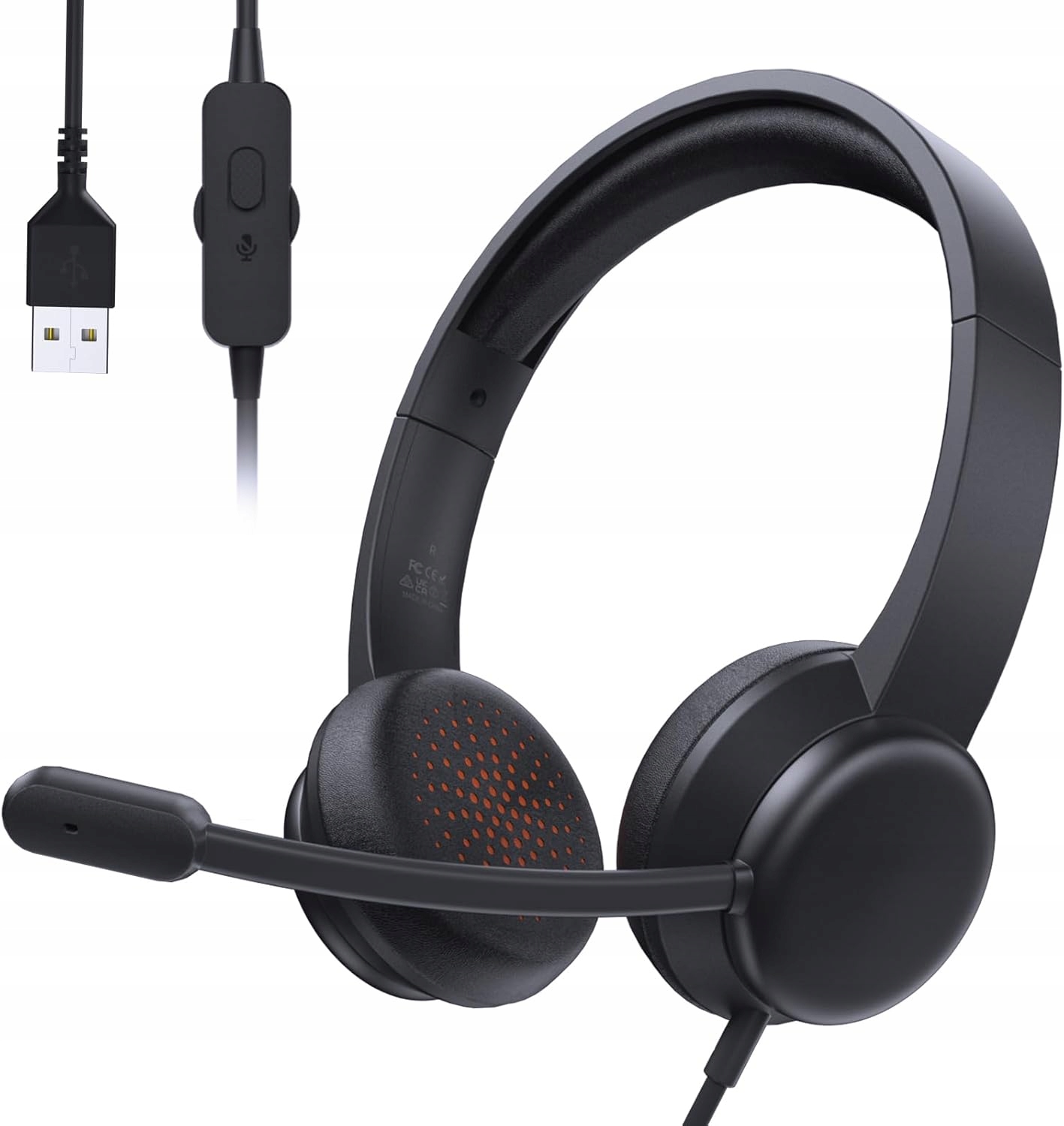 Słuchawki Syndesmos Usb Nauszne Mikrofon Czysty Dźwięk Przewodowe