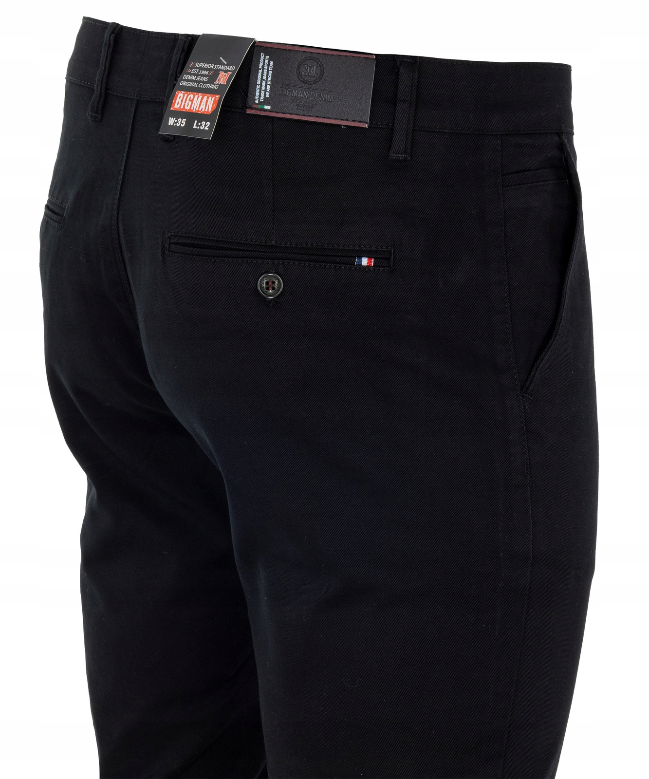 SPODNIE MĘSKIE PROSTE CZARNE Z LEKKO ELASTYCZNĄ BAWEŁNĄ 33 Marka inna