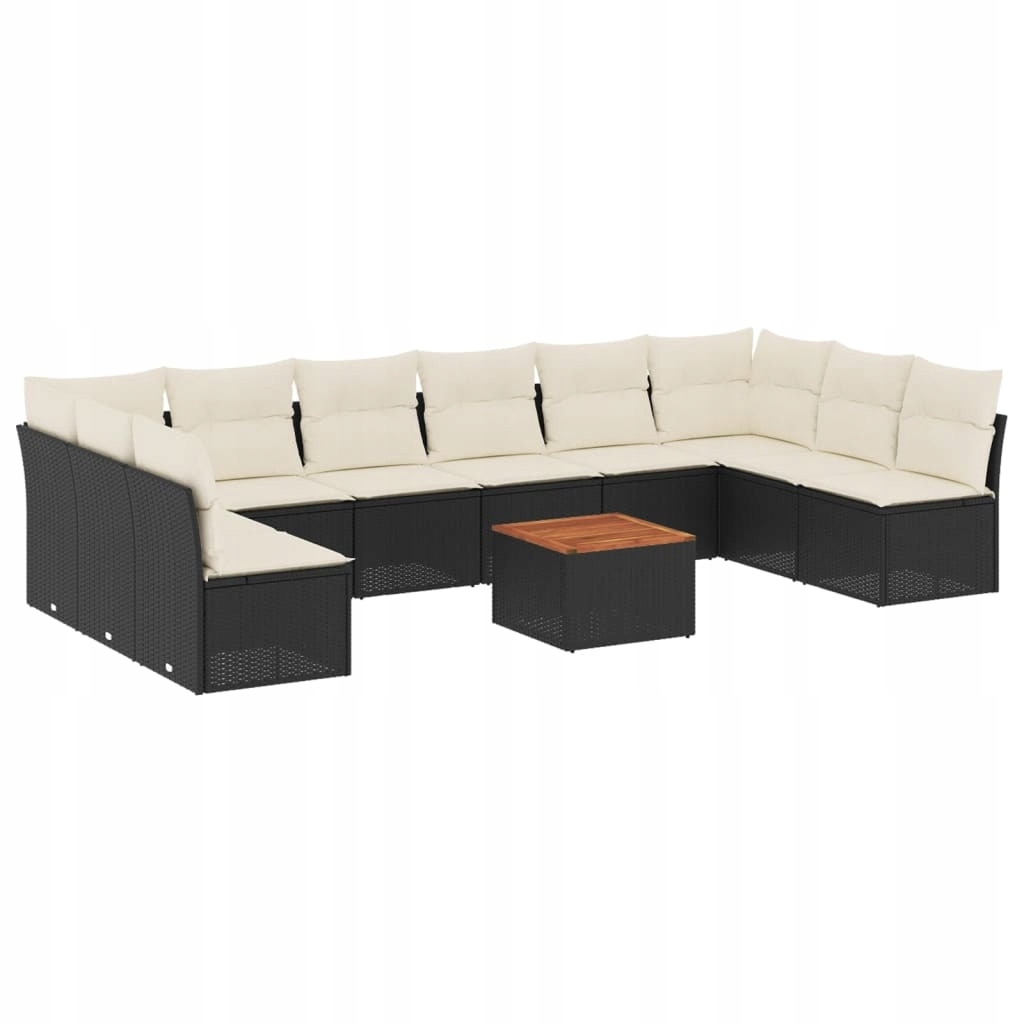 Set zahradního nábytku vidaXL černý 11 el.