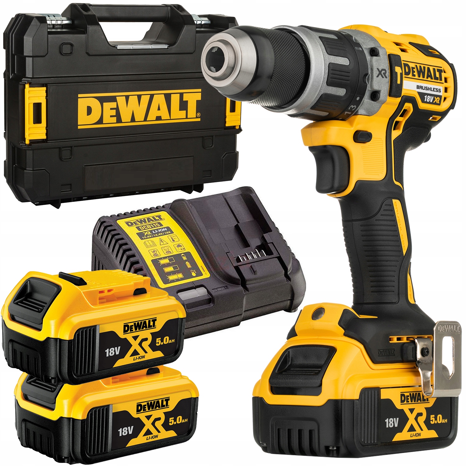 Wiertarko-wkrętarka udarowa 18V bezszczotkowa DeWalt DCD796P2 2x5Ah