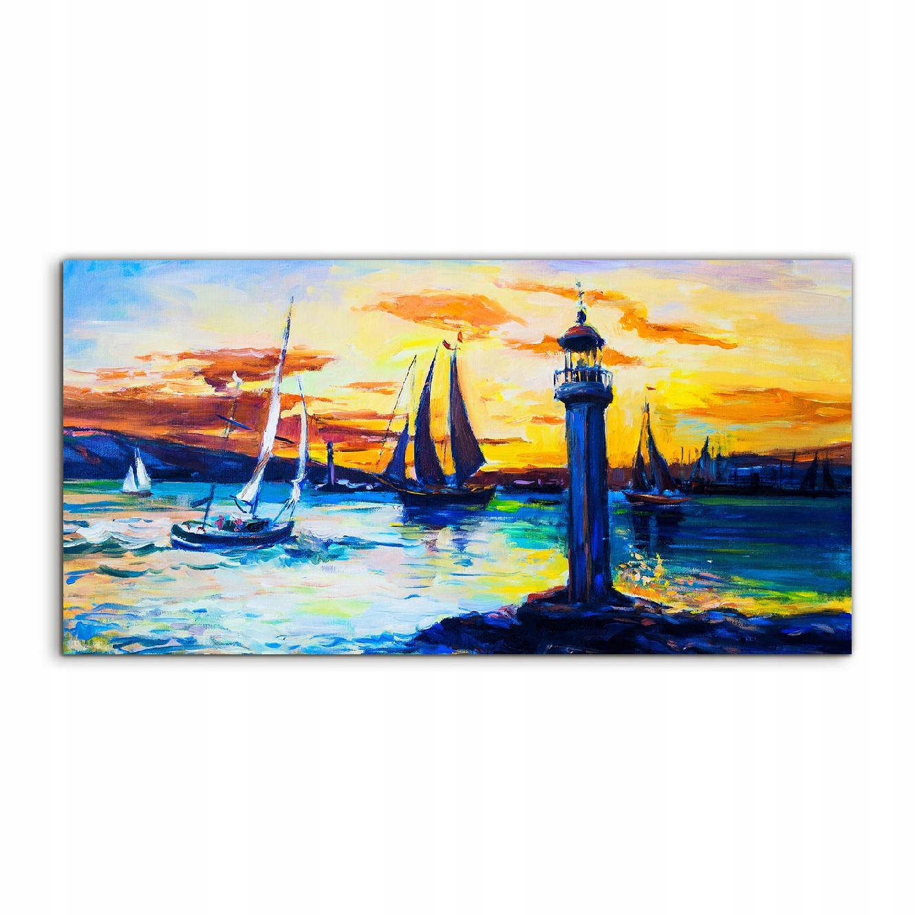 

Fotoobraz 120x60 na ścianę Latarnia Morska Łódka